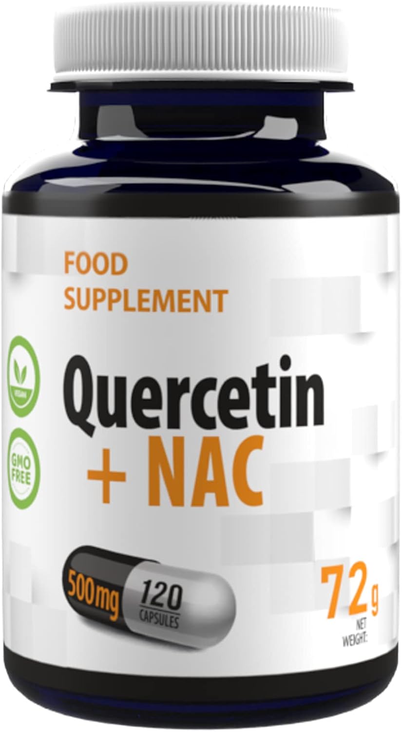 Quercetin + NAC (NAcetyl Cysteine) Complex 500mg 120 Vegan Capsules
