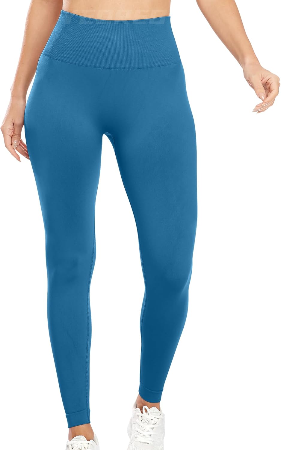 YEOREO Women Workout Leggings Seamless High Waisted Contour Yoga Pants… Pacific Blue - Image 3