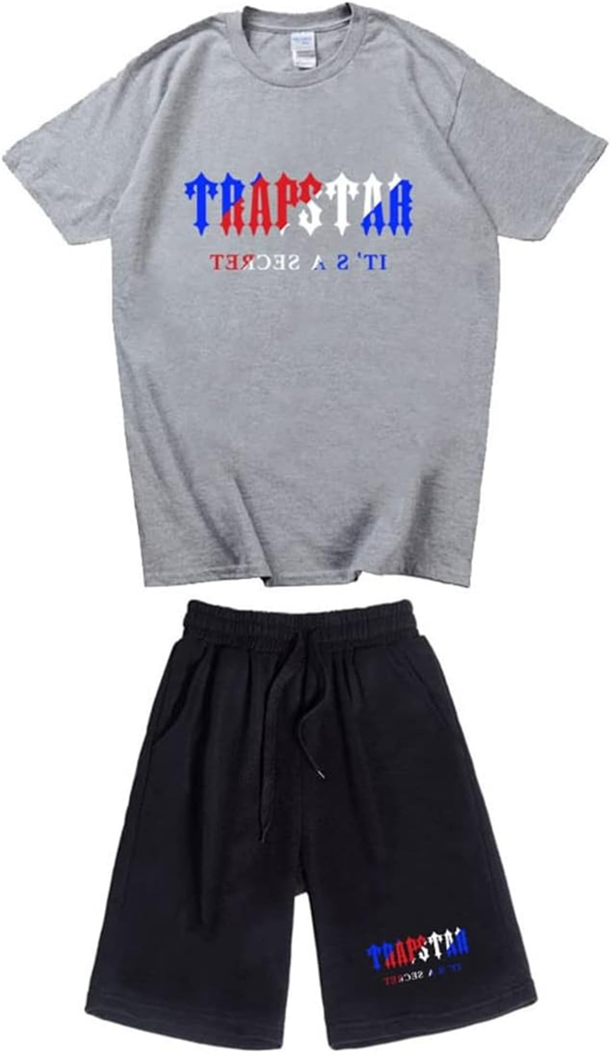 XUEQINGDE 2 Piezas Chándal Trapstar para Hombre,Trapstar London Shooters Chandal Hombre y Mujeres Camiseta Trapstar de Manga Corta con Pantalones Cortos Trapstar London Conjunto de Ropa Informal