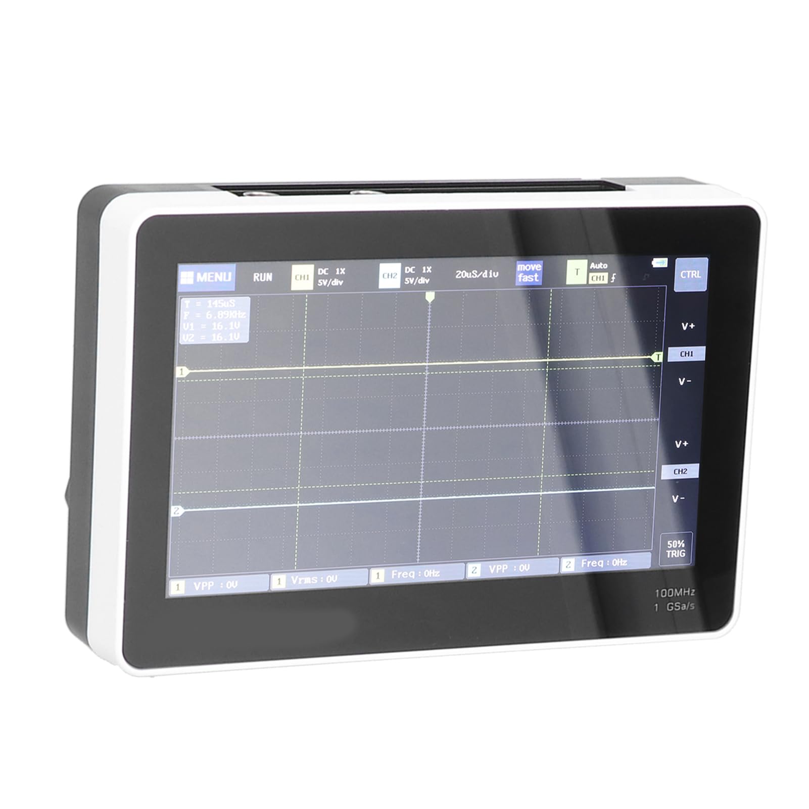 FTVOGUE 1013D Osciloscopio Digital de 2 Canales, 100 MHz, Pantalla Táctil de 7 Pulgadas con Batería de 6000 MAh, Muestreo 1GSa/s para Análisis de Forma de Onda