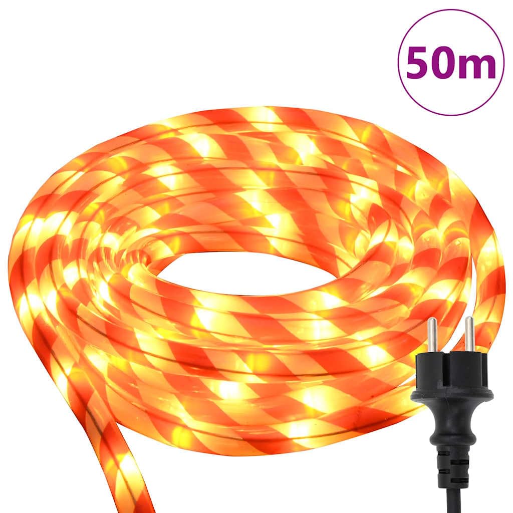 LED Lichtschlauch 50m für Außen & Innen - 1200 LEDs Warmweiß, Flexibler Leuchtschlauch für Garten, Terrasse & Weihnachten - 92W IP44 Schutzart