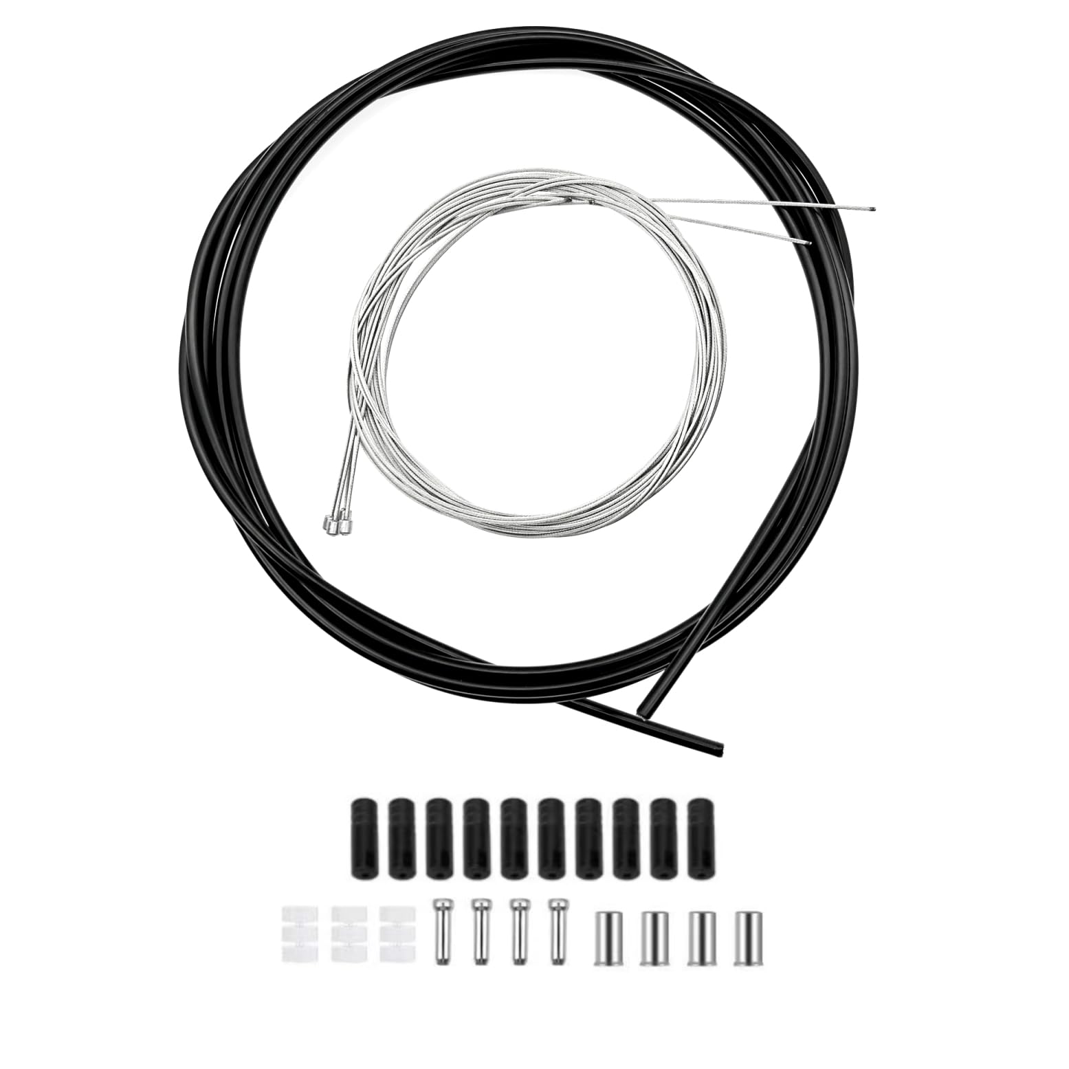 JZK Bicycle Shifter Cable and Transmission Cable kit, Cycle Brake Cable Set, Cycling Road Gear Shift Inner and Outer Cable Set, derailleur Cable Hose kit for Mountain MTB Road Bike Repair