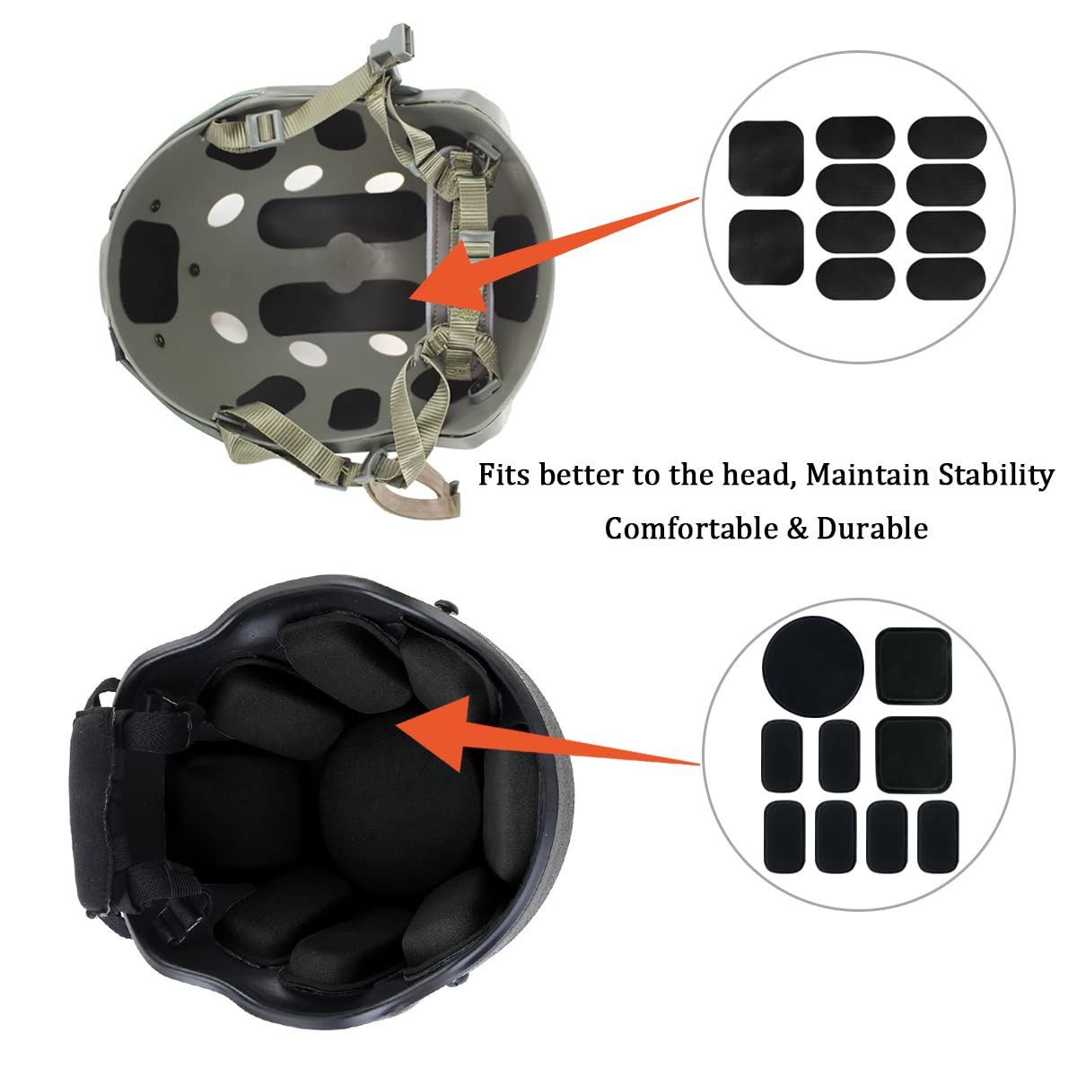 Kit de acolchado para casco, repuesto para casco de Airsoft, juego de almohadillas de espuma universales, accesorios tácticos para bicicletas, kits de acolchado para motocicleta, alfombrillas 3