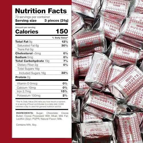 Chain & Jo Sweets Hershys Nuggets Dark Chocolate Candy - 1.5 Pound Approx 62 Count - Bulk Candy Individually Wrapped Snacks - Ideal For Chocolate Gift Box - Dark Chocolate Holiday Candy & Chocolate Bars Gift Candy thumb #4