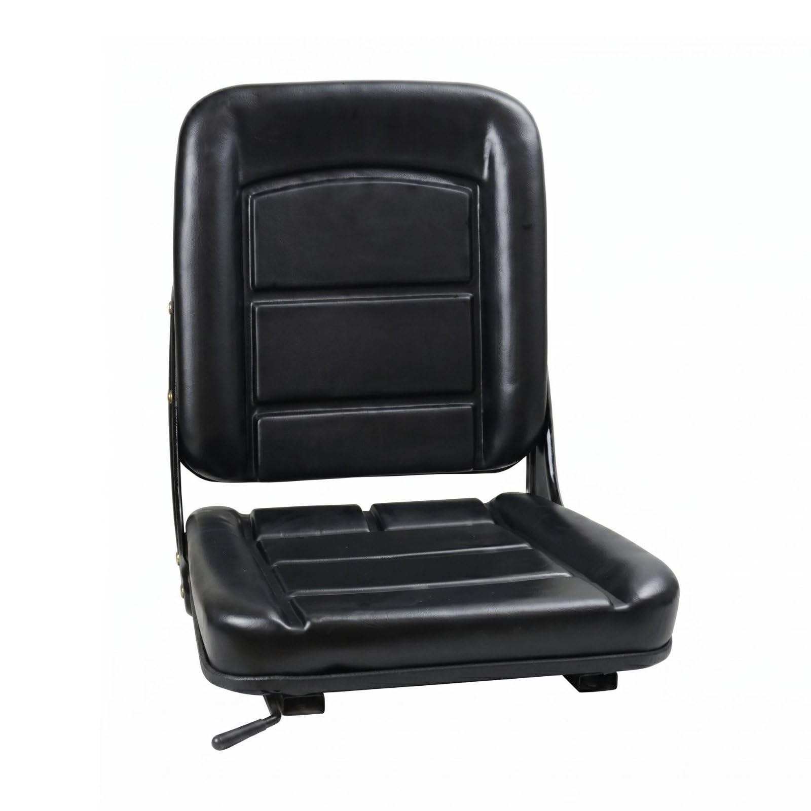 Asiento Vehículo Carga Elevadora Cuero PU Silla Ergonómico Universal Compartimiento l Operador para Almacén, Placa De Conexión De Asiento Pequeño Negro 26-28