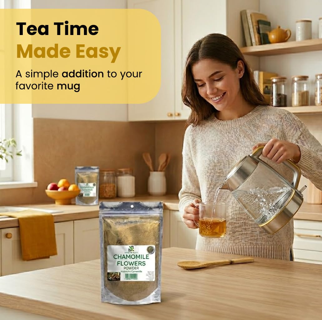 Herb To Body Dried Chamomile Flowers Powder – 4oz, Wildcrafted Matricaria Camomilla Powder for Chamomile Tea, Herbal Tea, Ingredient for Baking, Infusions, and DIY Creations — Amazon image 4