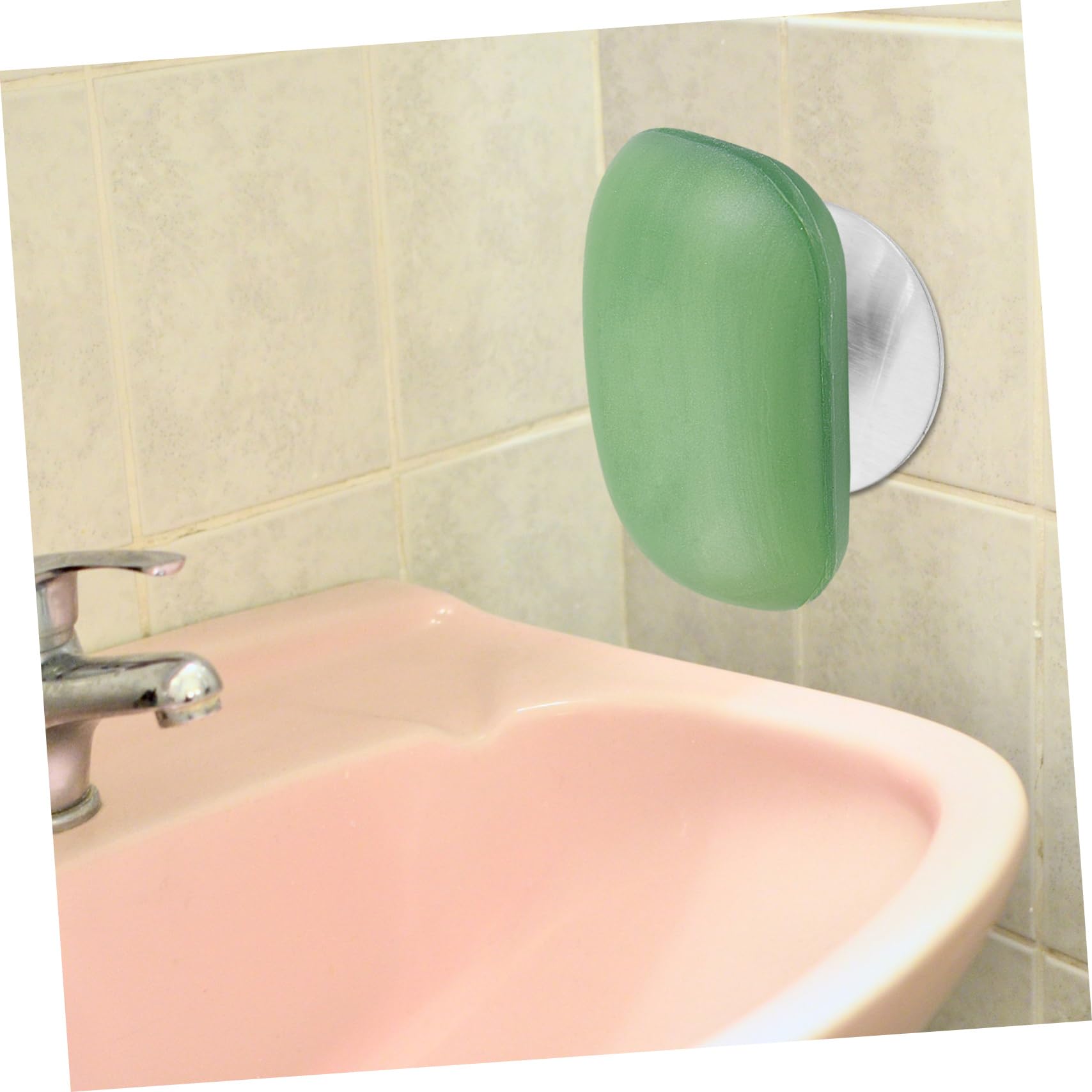 5juegos Soporte De Jabón De Inoxidable La Pared Jabonera Magnética Sin Taladrar para Baño Almacenamiento y Color Plateado