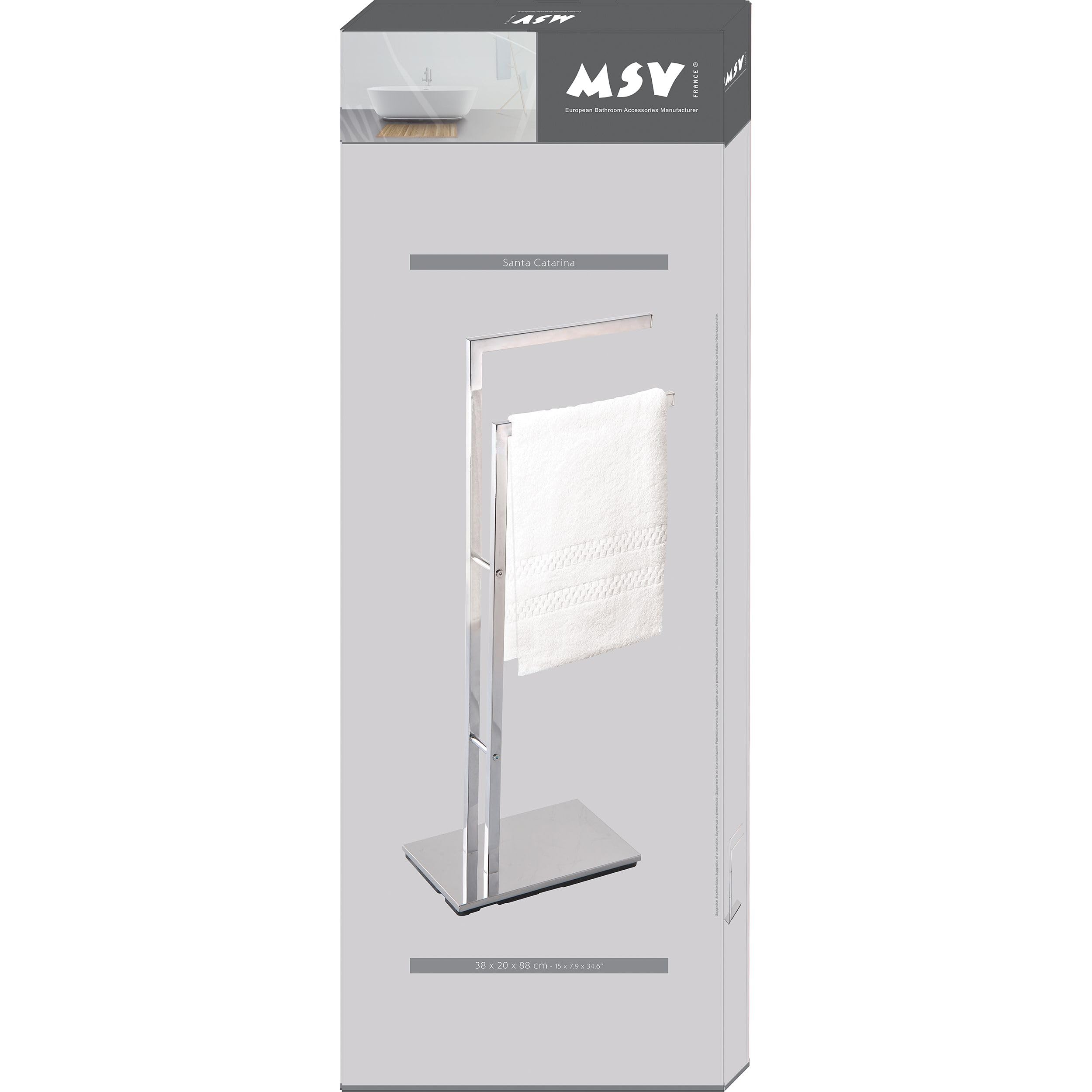 MSV Porta Asciugamani Doppio Acciaio Santa Catarina Cromo