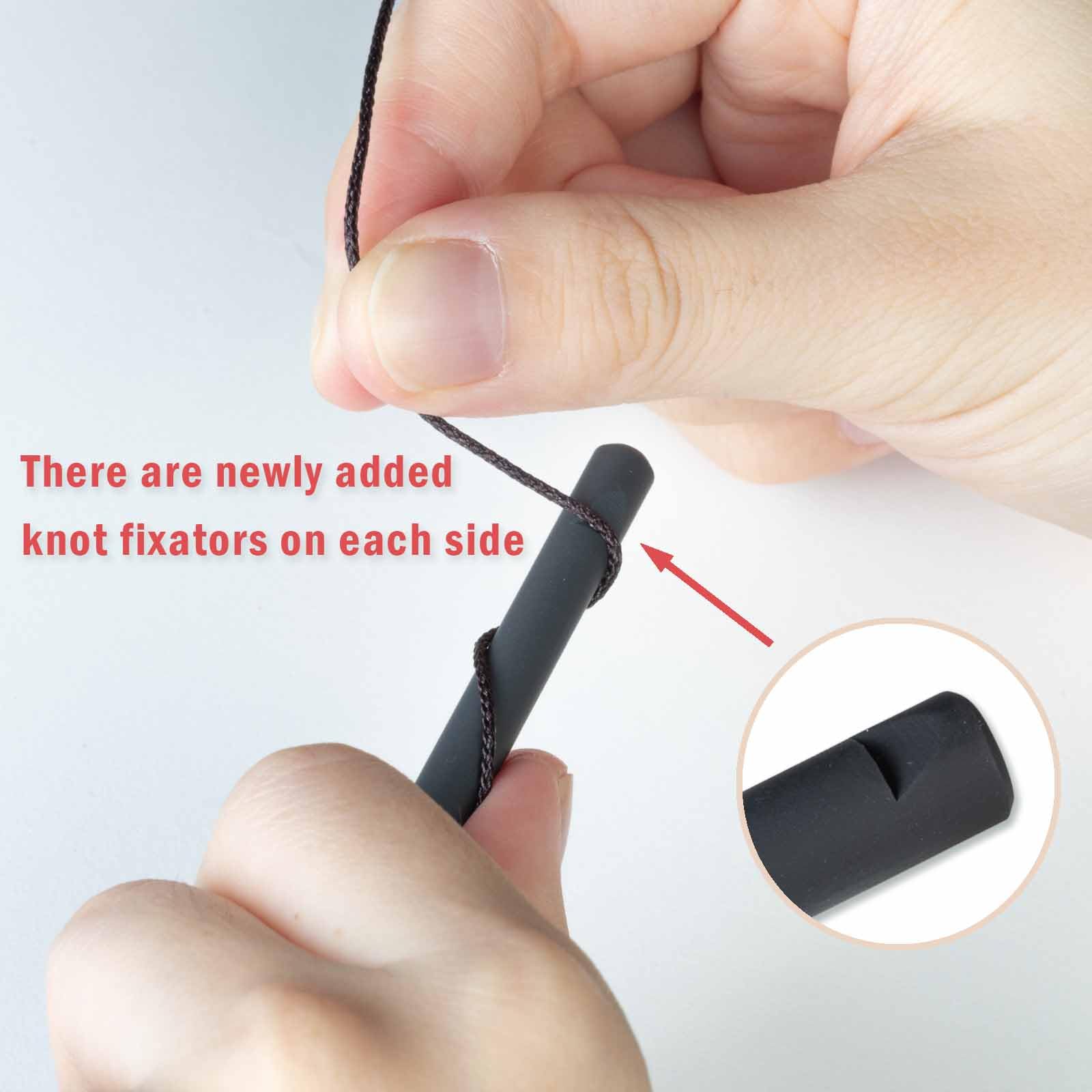 Fgnaic Upgraded Dual-Head Rosary Cord Knotting Tool, Cord Knot Tying Tool for Beads Rosary Making (Matte Black Upgraded)