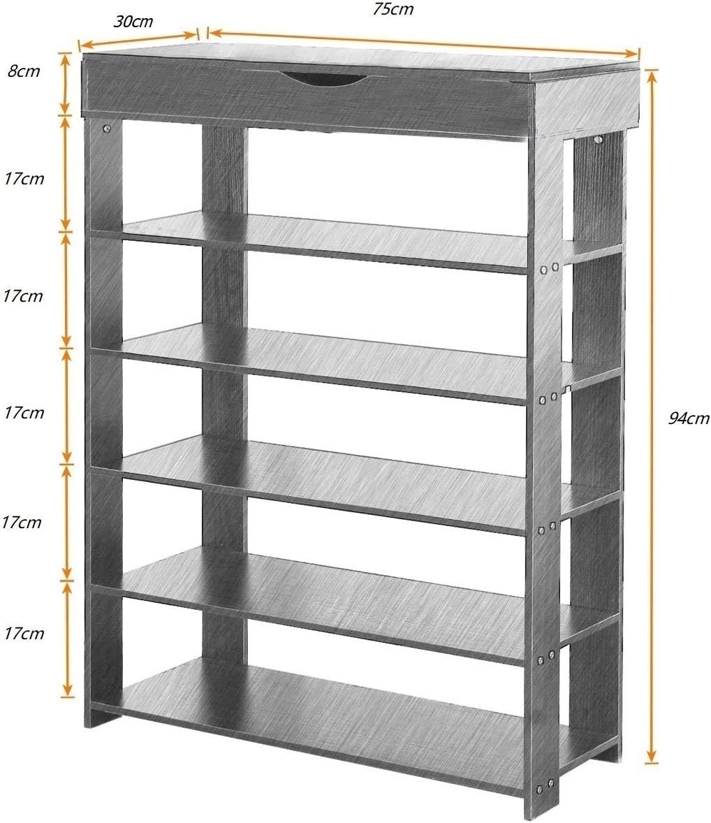 40% Off Discount SogesHome Shoe Rack 5 Tier Free Standing Shoes Shelf 29.5inch Wooden Shoe Storage Shelf Shoe Organizer, Black L24-BK-SH