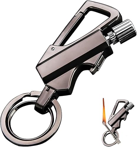 Vista 8 de Encendedor de llama permanente Infinity, llavero con abrebotellas multiusos, cerilla reutilizable, llavero de llama eterna para supervivencia al
