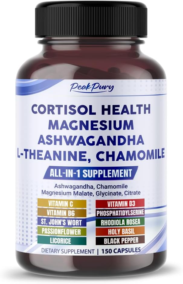 CORTISOL Health Ashwagandha Magnesium Chamomile L-Theanine
