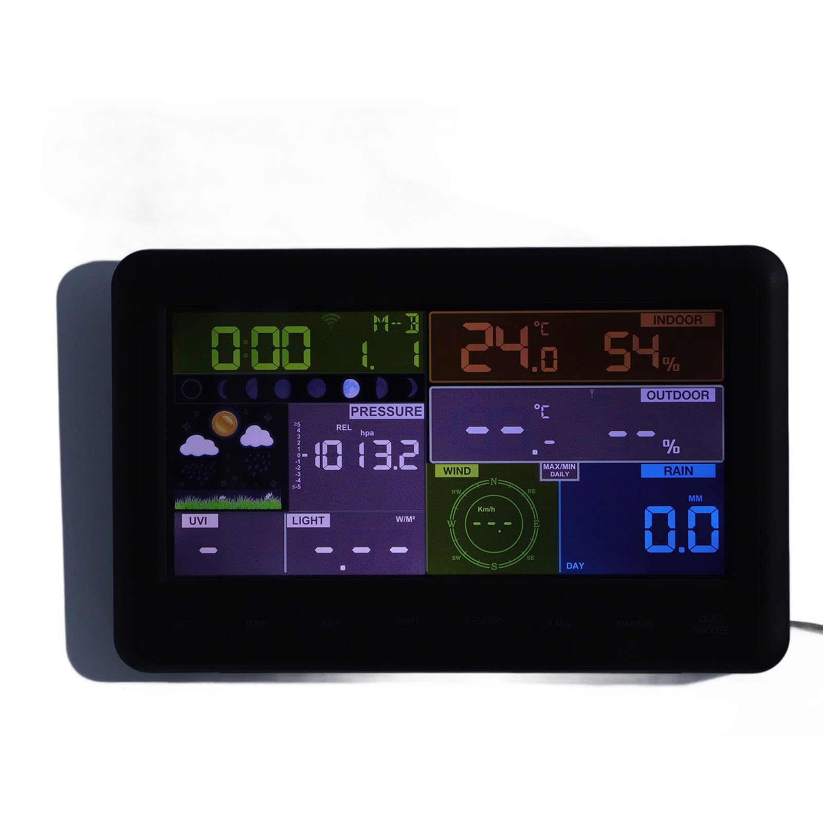 Station de surveillance météorologique, Center météo amélioré, intérieur et extérieur, écran Lcd multifonctionnel pour maison, ferme, Camping, camping-car, voyage