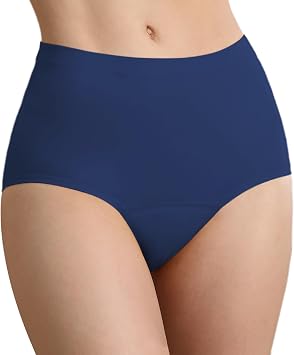 Absorbent Incontinence Underwear for Women Washable Leak Proof Seamless Urine Postpartum Protective Brief Dark Blue S