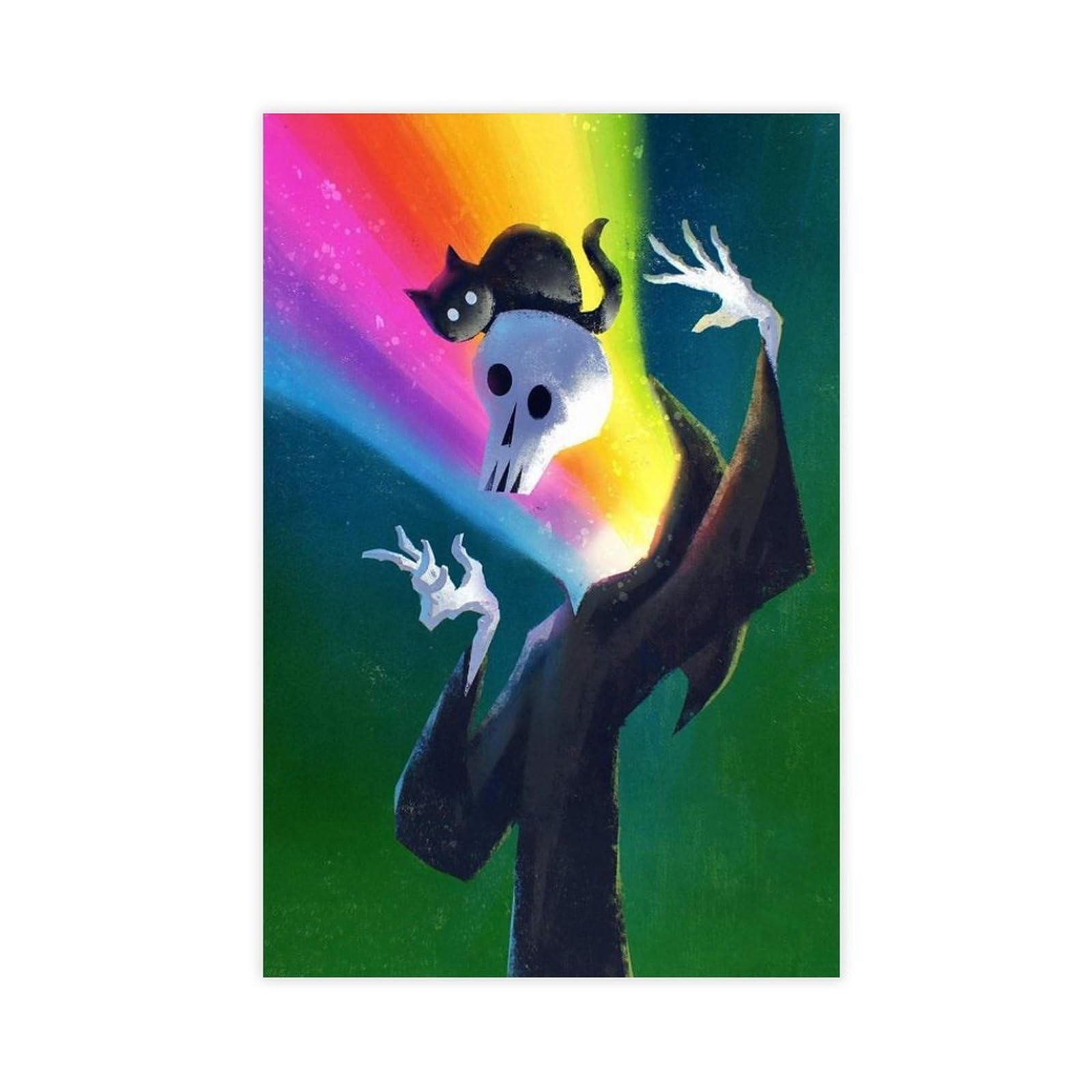 Bareronor Ghosts And Cats Funny (7) Canvas Poster Bedroom Decor Landscape Office Room Decor Gift 24" L X 36" W