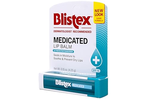 Miniatura 3 de Blistex Bálsamo labial medicado con SPF 15 para sequedad, reprimir y calmar los labios irritados, 0.15 onzas (paquete de 8)