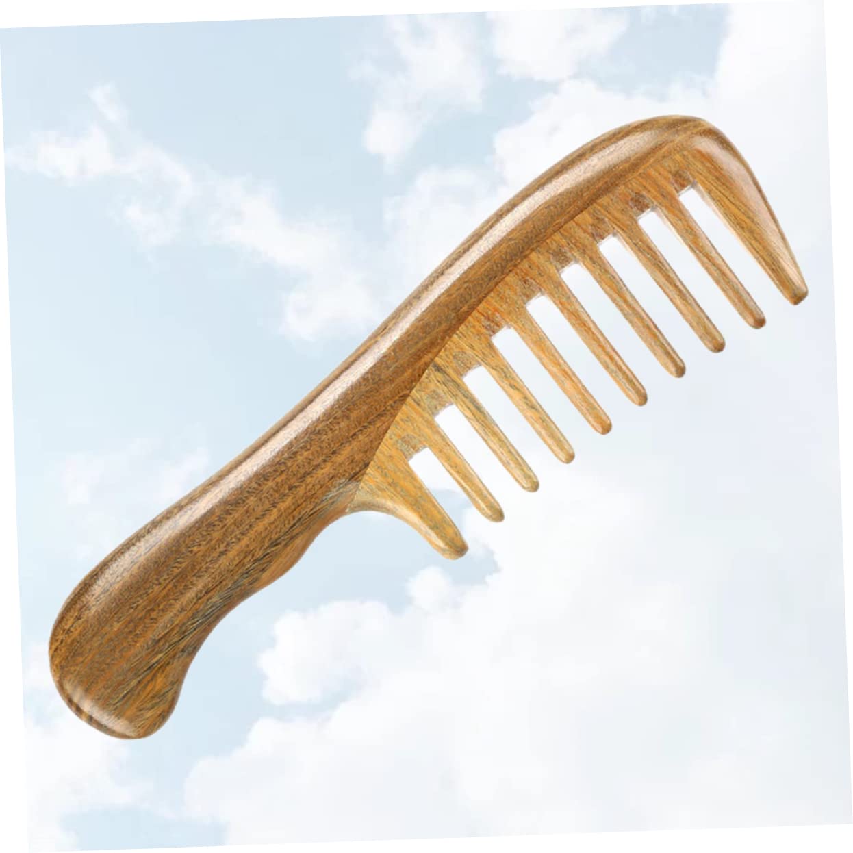 Peigne à Dents Larges en Bois de Santal, Massage et Démêlage