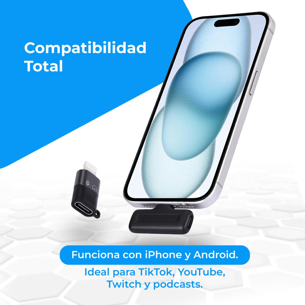 NK Micrófono Inalámbrico con Estuche de Carga - Micrófono Lavalier Wireless para iPhone/Android, Plug&Play, Pack 2 Micrófonos para Grabación de Tiktok/Twtch/Youtube/Vlog, Reducción de Ruido, Sin App