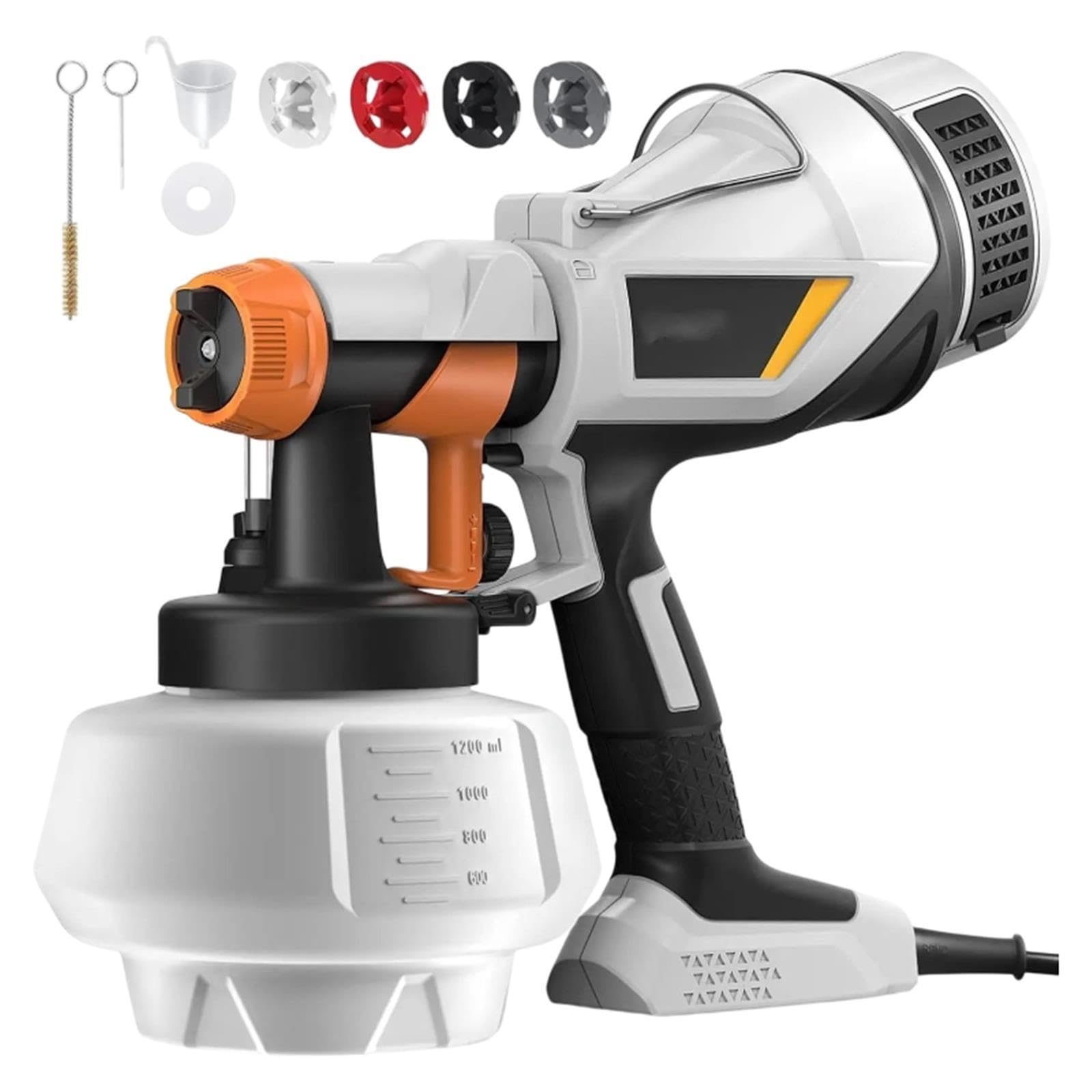 Elektryczny natryskowy Opryskiwacz Elektryczny pistolet do malowania natryskowego, 1200 ml, 4 dysze, 3 wzory, Opryskiwacz do malowania domów, Dom Int