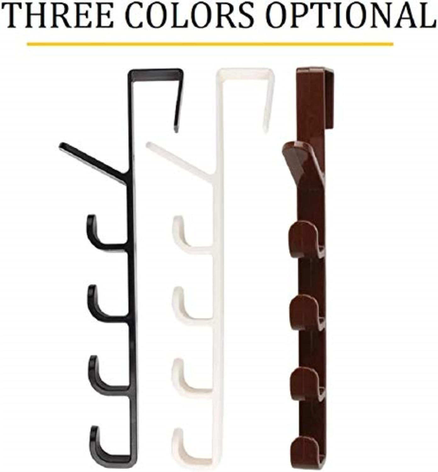 Sadiyamo 5 Layers Over The Door Hook Organizer Rack Hanger Backpack Handbag Door Hook, Pack of 2 (White)