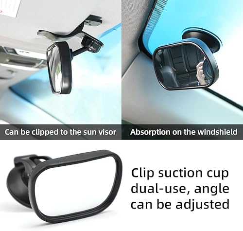 Miniatura 4 de Kewucn Espejo de coche para bebé, espejo retrovisor interior inastillable, espejo de observación de bebé, espejo retrovisor ajustable para asiento