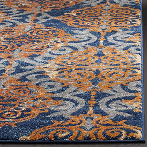 Tapete SAFAVIEH Evoke Collection 5'1" x 7'6" azul y naranja miniatura 4