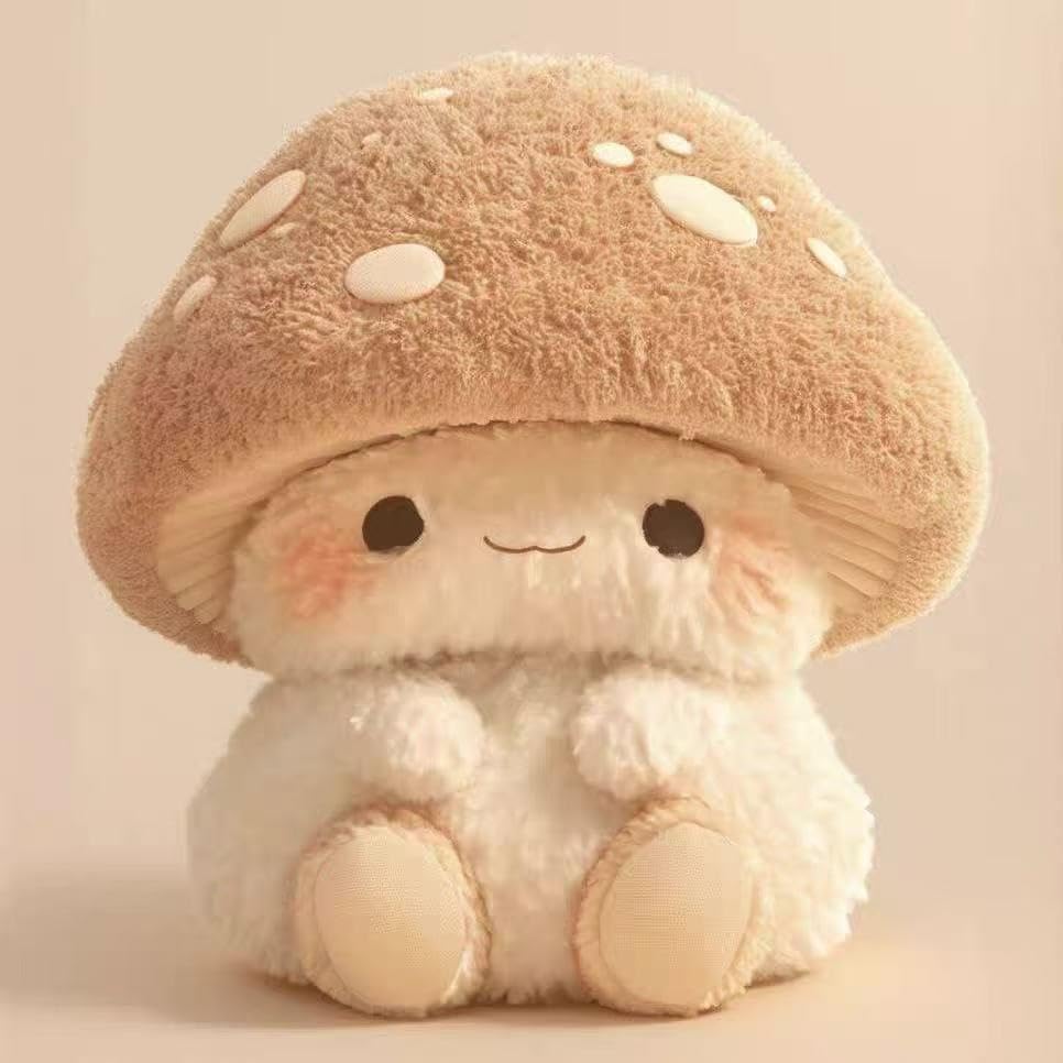 Cute Mushroom Plush Toy, Soft PP Cotton Stuffed Doll, Pink, 6x6x15 Inches, Home Decor Ornament for Youth and Adults