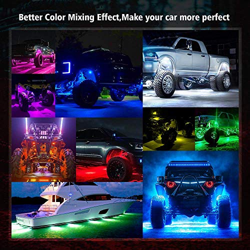 Mictuning C1 8 Pods Rgbw Led Rock Lights Bundle With N1 Interior Car Lights 12V 24V Car Led Strip Light 4Pcs Rgb Ambient Lighting Kit #TOP4
