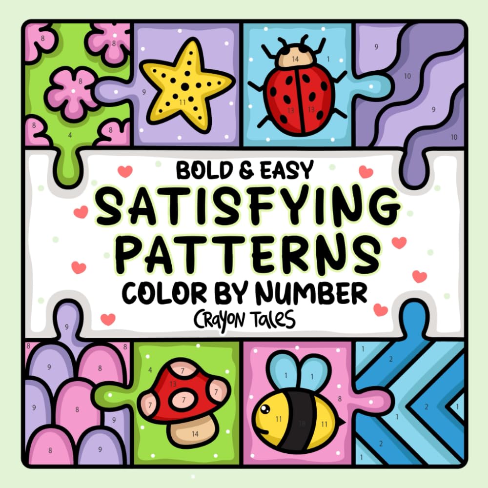 Satisfying Patterns Color by Number: Large Print Bold and Easy Coloring Book for Teens and Adults featuring Geometric and Mindful Designs (Bold and Easy Color by Number Coloring Books)
