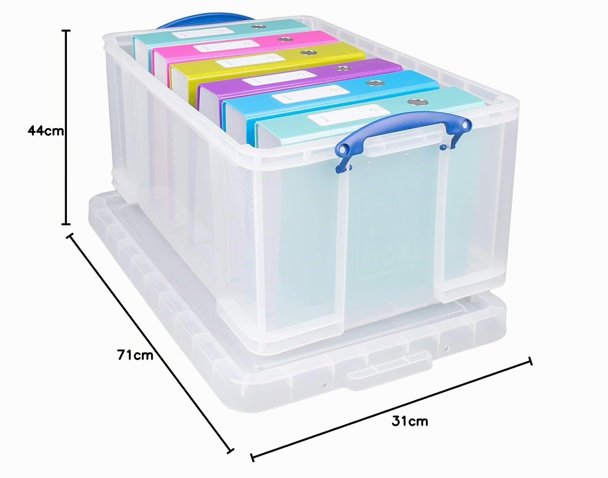Really Useful Box Confezione da 2, 64 litri, trasparente per organizzazione e stoccaggio, 710 x 440 x 310 mm