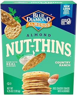 Blue Diamond Almonds Nut Thins Cracker Crisps, Country Ranch, 4.25 Ounce