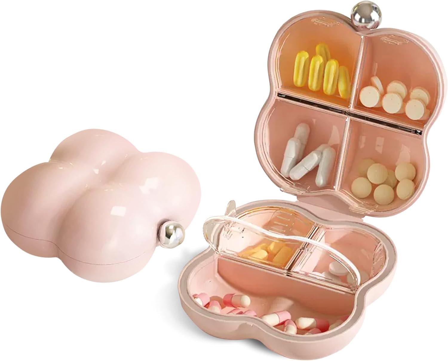 Cute Sleek Pill Case 7 Compartment Weekly Pill Organizer Compact Vitamin Dispenser Box for Travel & Purse Mini Portable Medicine Storage Box Pill Holder & Jewelry Organizer 1 Pack-image-18