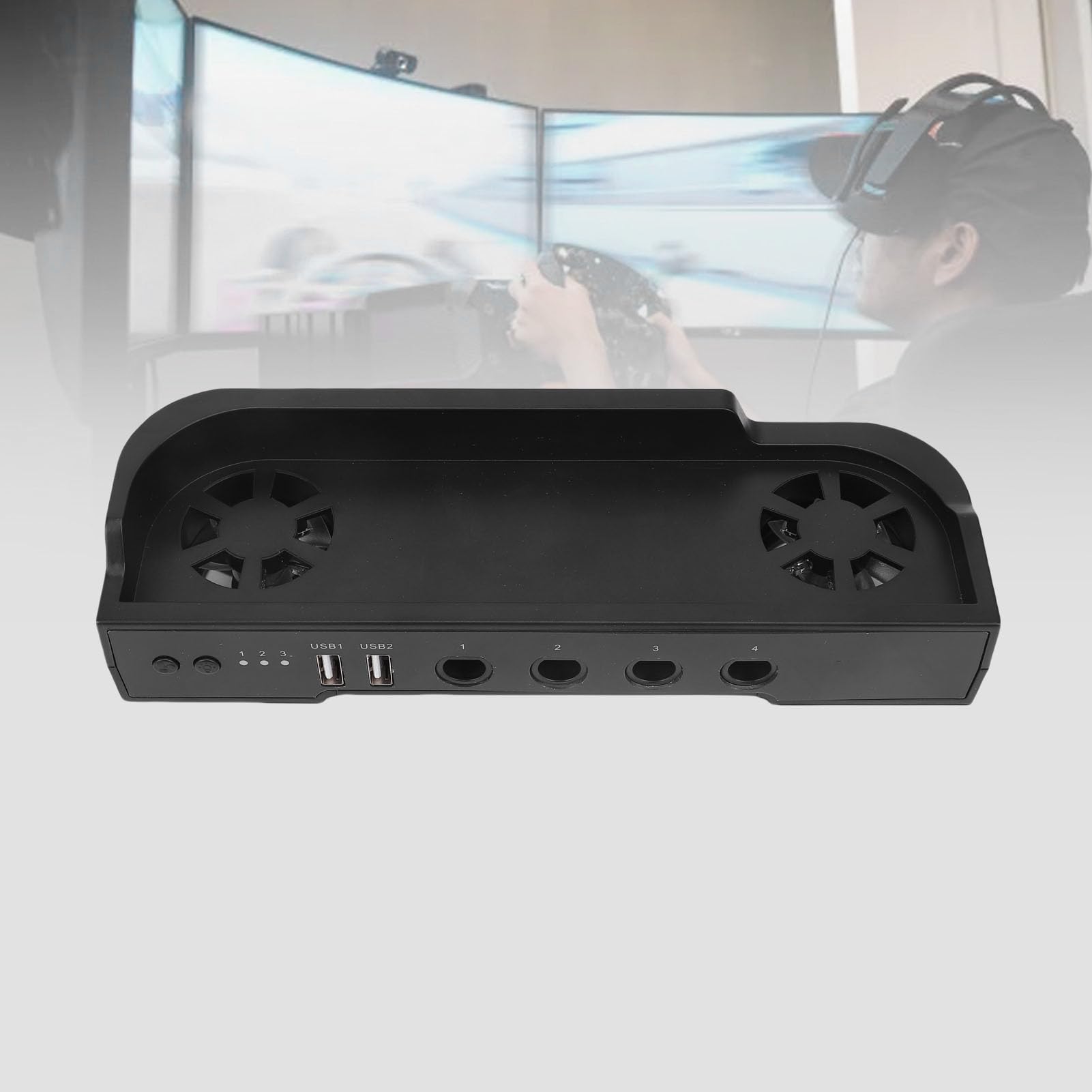 Soporte de Refrigeración para Consola 2, Base de Ventilador Doble con Velocidades Ajustables y Luz RGB para una Disipación de Calor Eficiente, Apto para Entusiastas de los Juegos