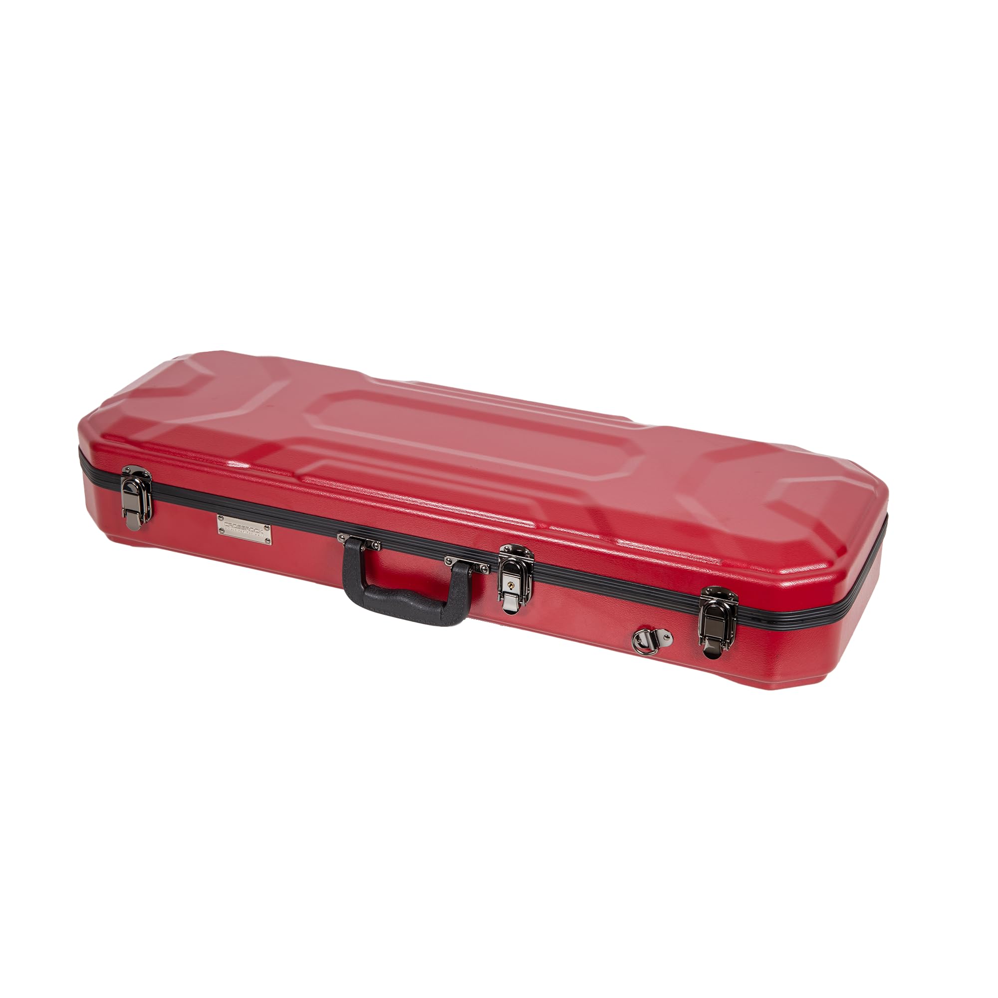 Crossrock Custodia per violino 4/4 in ABS, forma rettangolare, con guscio rosso antigraffio, interno in velluto bordeaux, cinghie per zaino, custodia rigida leggera per uso quotidiano, Rosso, 4/4