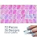 TailaiMei 72 Pieces 36 Designs Nail Vinyls Stencil Sticker Set for Nail Art Decal, 12 Sheets Reusable DIY Hollow Nail Art Supplies