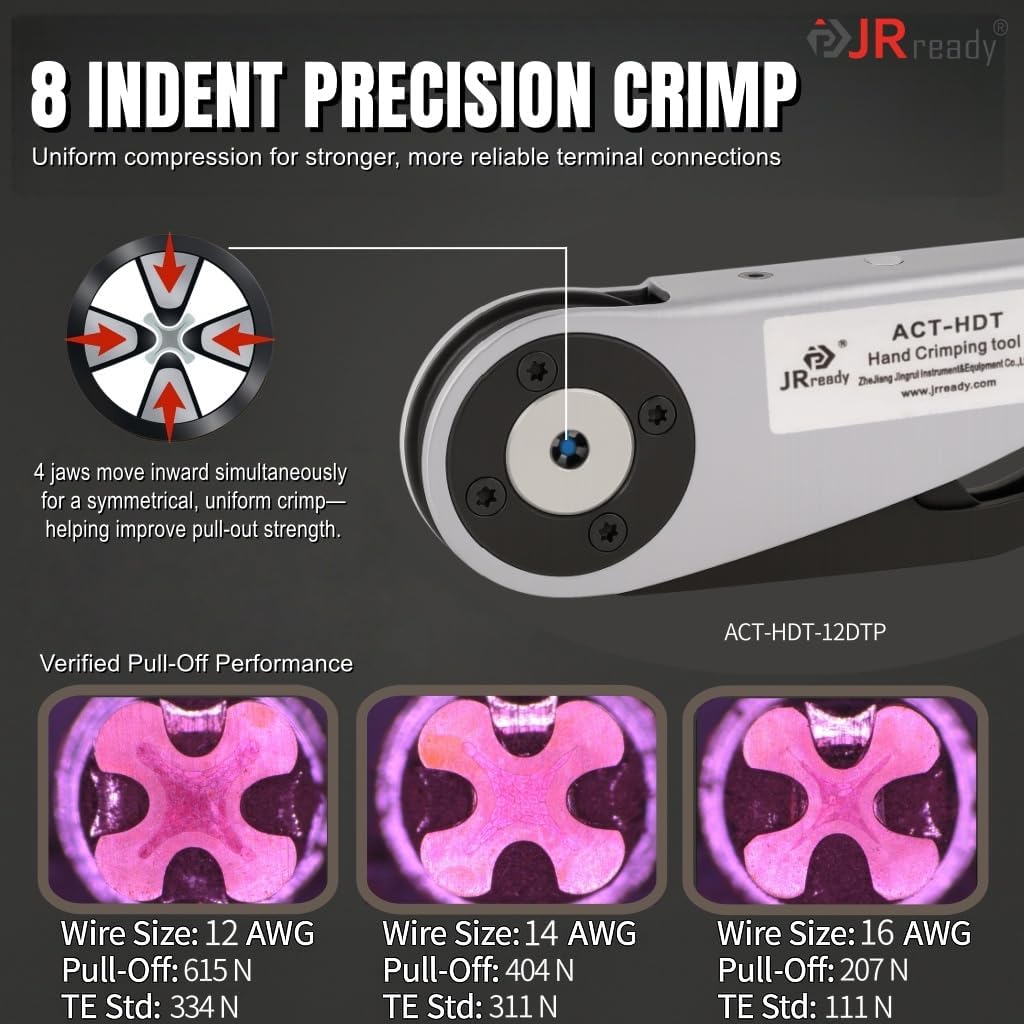 JRready ST6462 Deutsch DTP Connector Kit - 2 4 Pin DTP Connector 12-16AWG Solid Contacts Size 12, Deutsch Crimp Tool, Waterproof Automotive connectors