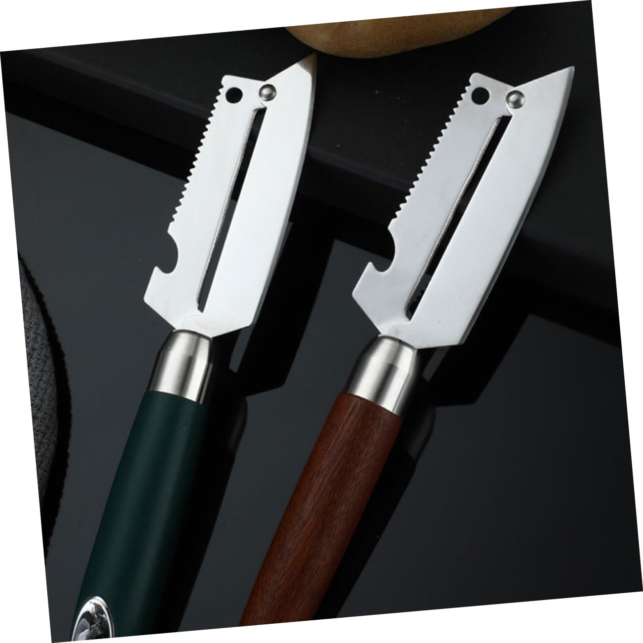 COLLBATH 3pezzi Pelapatate Multifunzionale Acciaio Inossidabile Utensile Per Pelare Frutta e Design Ergonomico e Compatto Per Cetrioli e Altri Alimenti