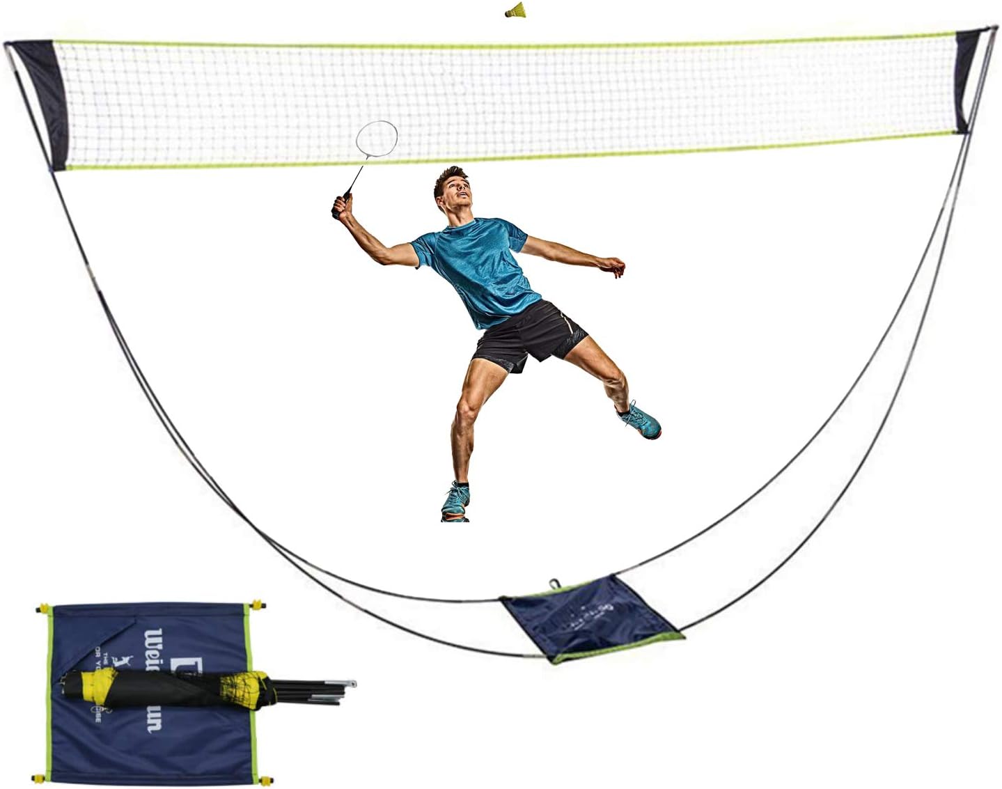 CYTBP Portable Badminton Net with Stand Carry Bag, Lightweight and Compact Volleyball Tennis Badminton Net,Easy Setup for Outdoor/Indoor Court, Backyard, No Tools or Stakes Required : Sports & Outdoors