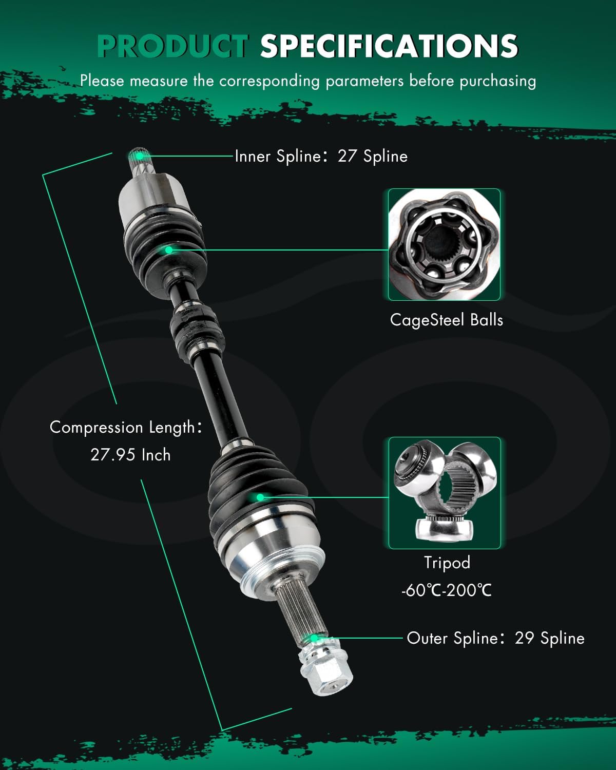 SCITOO CV Axle Shaft Assembly Front Left Fit For Nissan Rogue Sport 2.0L 2017-2022