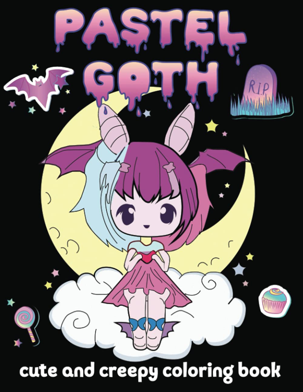 Pastel Goth Cute and Creepy Coloring Book