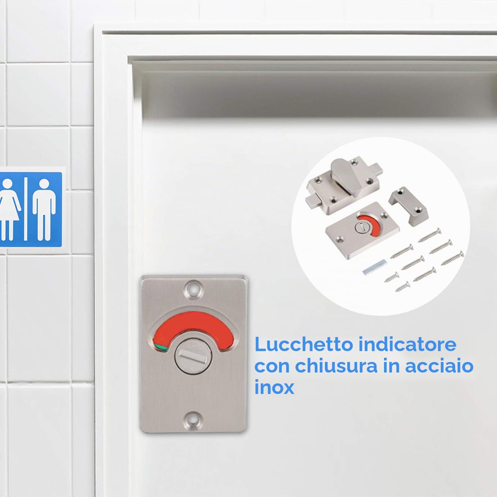 Indicatore di Blocco della Porta, Segno di Occupato Libero, Blocco di Indicazione Impegnato Bagno Toilette WC Indicatore Privacy Serratura per Porta Morta per Bagno Bagno Pubblico