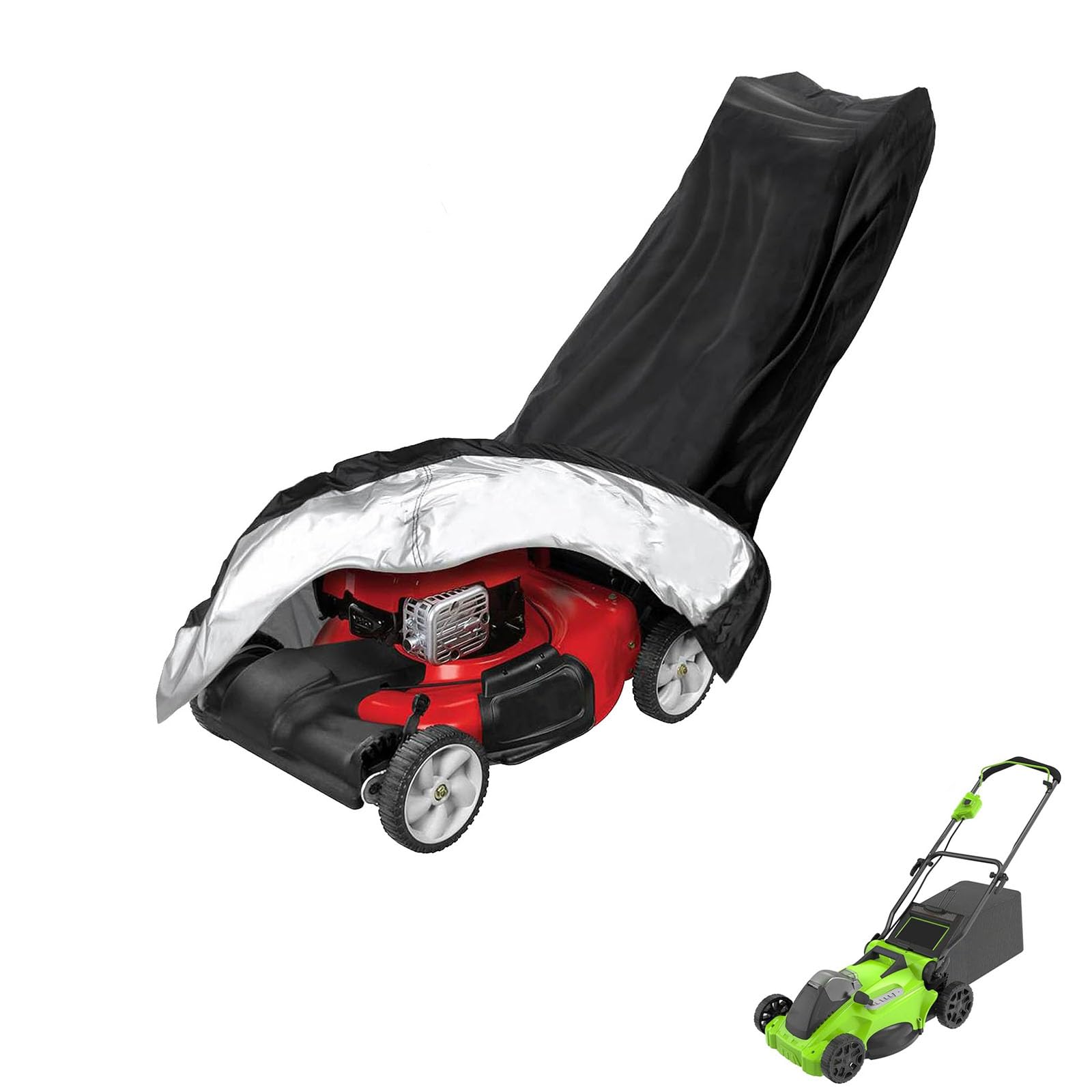 lawnmower cover Compatible with Greenworks LMF417 ,waterproof and sun,suitable for indoor and outdoor use all year round, comes with a storage bag — image 1