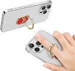 3 Packs Crâne porte-anneau en forme de téléphone, DaKuan 180° Support en métal réglable Grip Finger Kickstand (Noir, Blanc, Rouge) Compatible avec iPhone, iPad, Samsung, Huawei, tablette etc.