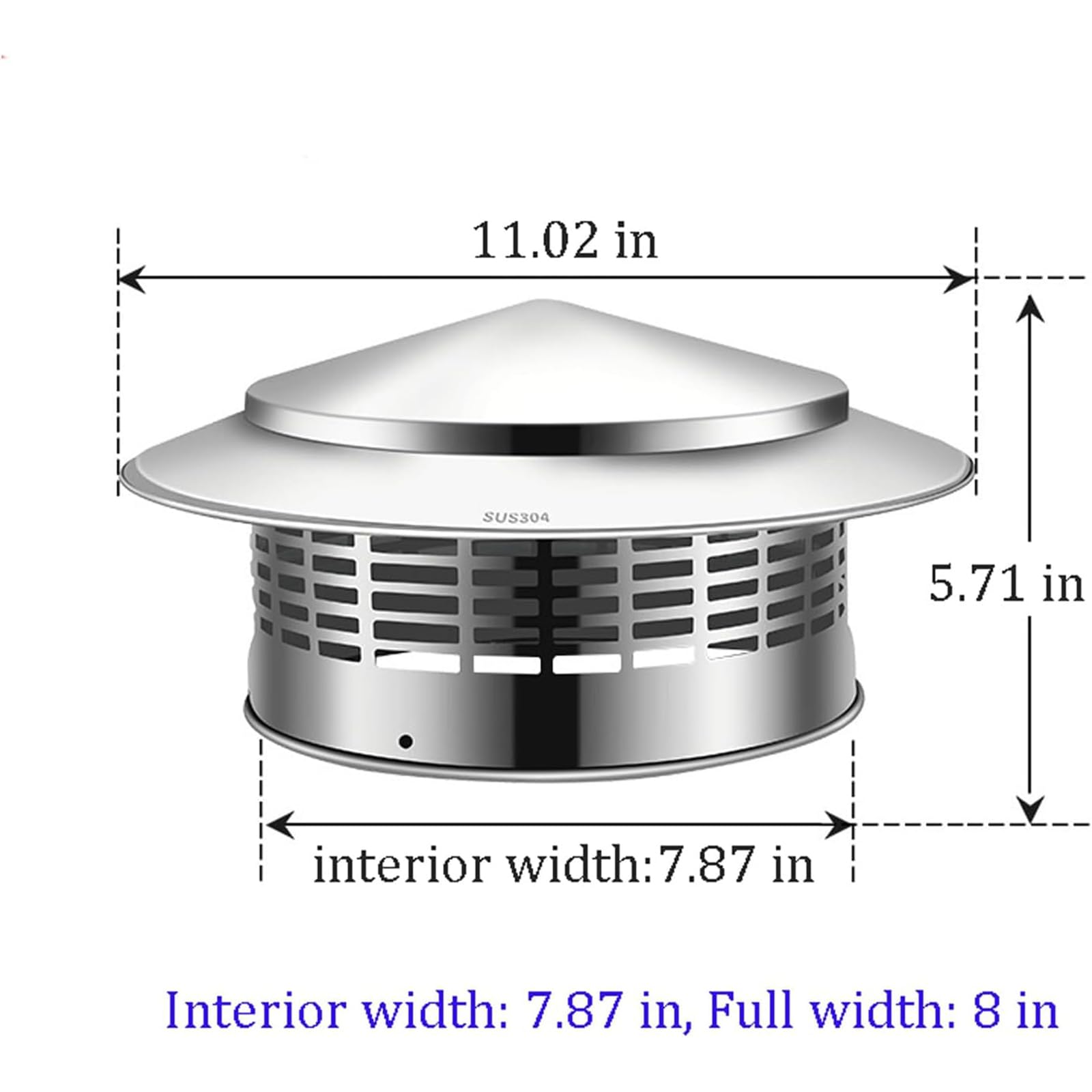 Chimnea Backdraft Cap Chimney 8 Inch Round Aluminum Chimney Cap | Weatherproof Roof Vent ...