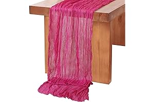 Gauze Cheesecloth Table Runner Fuchsia Rustic Runners