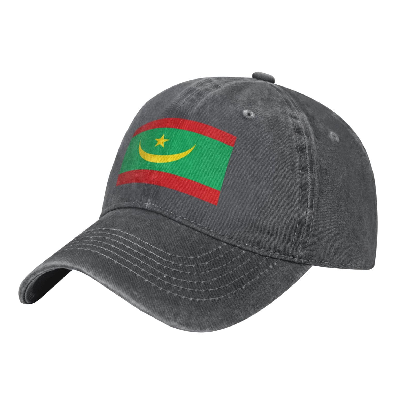 BOAITENYU Deep Heather Classic Stylish Baseball Cap â€“ Trend Breathable Light and Durable with Unique Flag of Mauritania Print