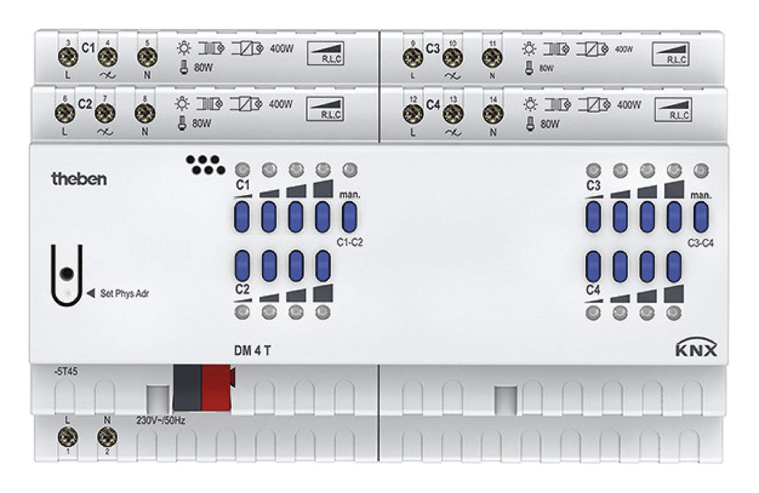 Theben DM 4 T KNX Universal-Dimmaktor 4-Fach, 4940275
