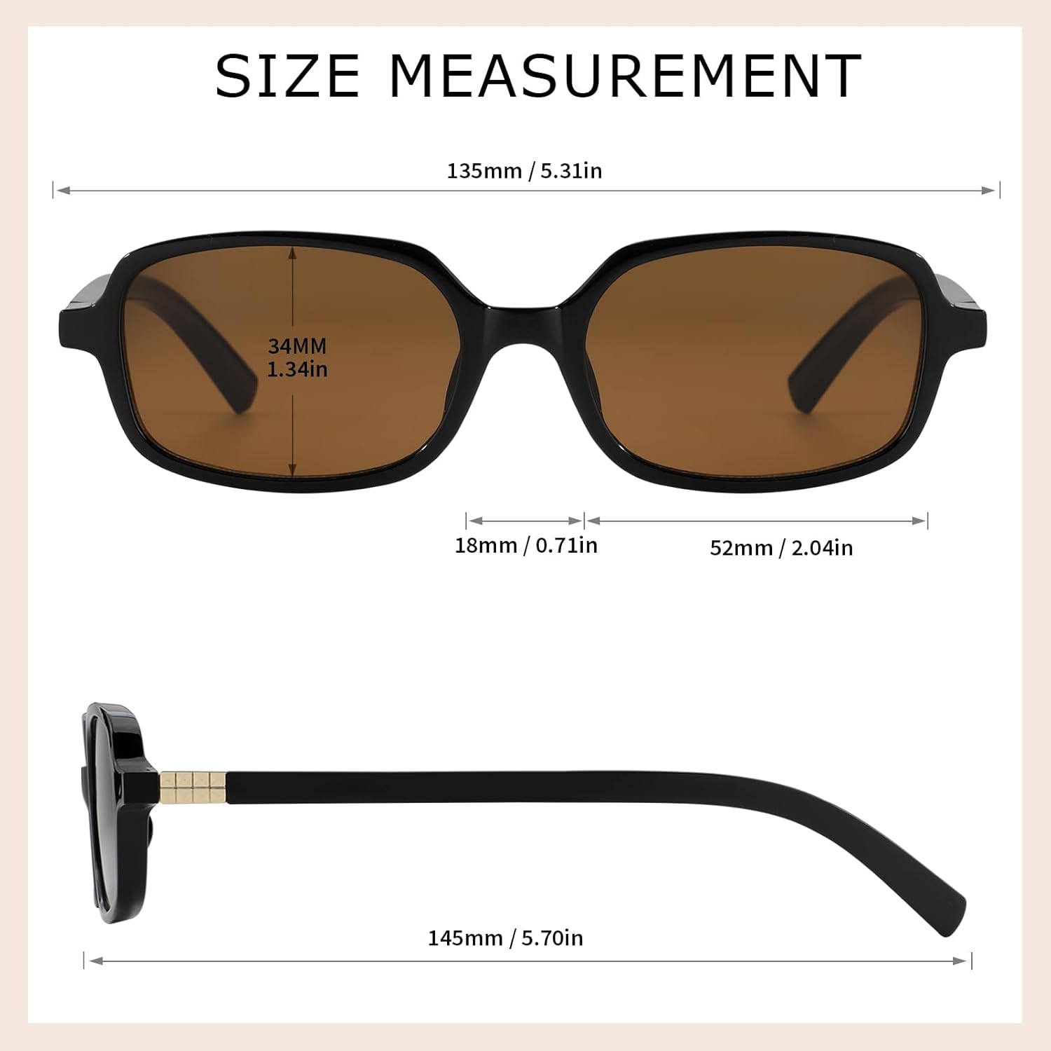 JOOX Retro Rectangular Sunglasses for Women Trendy Small Sun Glasses 90s Vintage Shades UV400 Protection - Image 2