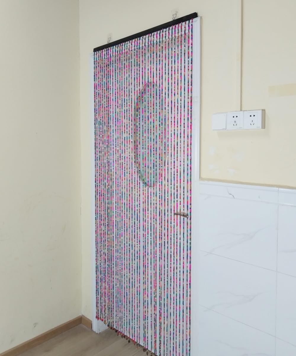 ave split Rainbow Colorful Hippie Wood Door Beaded Curtain Boho-Bohemian Wooden Doorway Beads Curtains Made of Wood&Bamboo-for Window,Aisle, Door Decor 051fz (Colorful, 38 Strands)