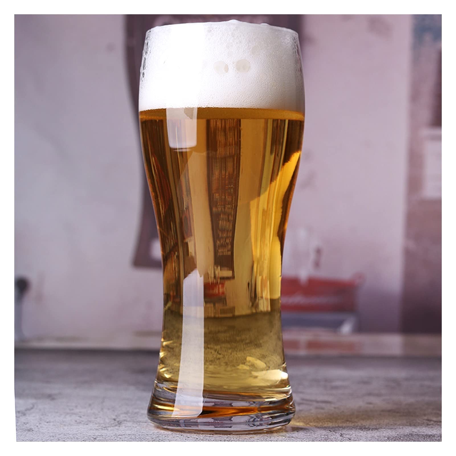Kufel do piwa Klasyczne szklanki 450 ml Okrągłe szklane kufle Zestaw 5 szt. Mocne i wytrzymałe Idealne na imprezy